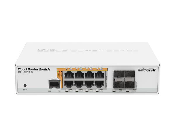 روتر سوئیچ میکروتیک مدل CRS112-8P-4S-IN